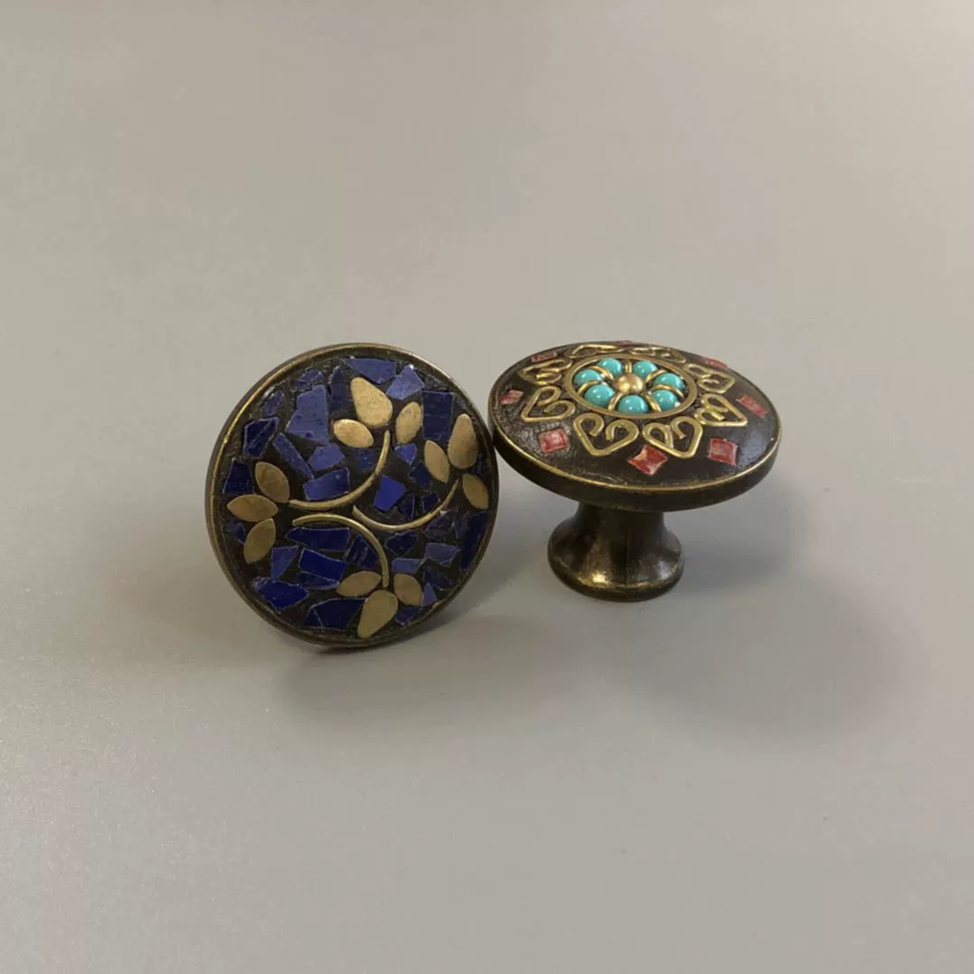 Knobelle Mosaïque Vintage Mosaikschrankknopf & Schubladengriff – Dekorativer Messingbeschlag