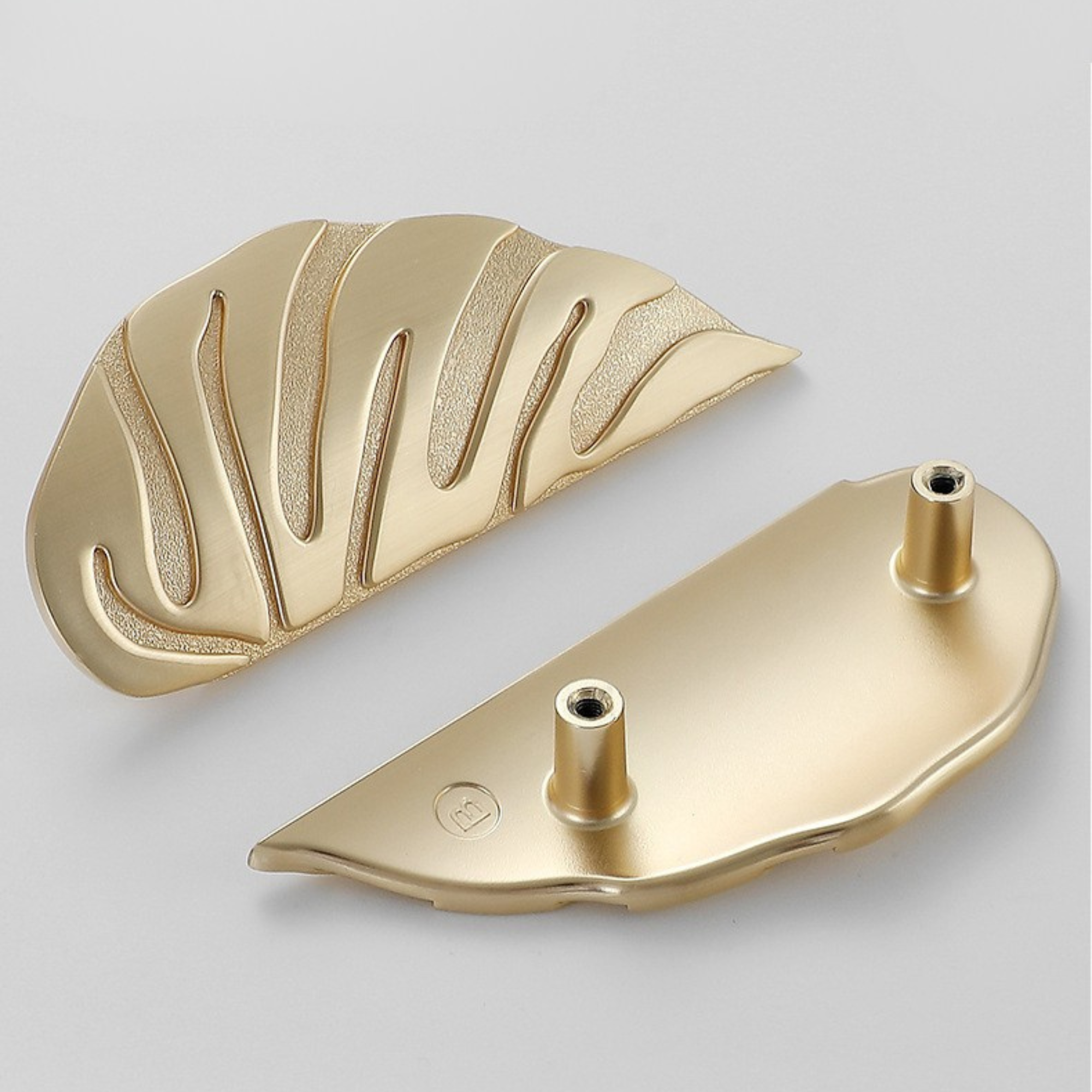 Knobelle Messing Blatt Möbelknauf (2er Set) – Monstera Schubladengriff Paar, Dekorativer Möbelgriff, Botanisches Wohnaccessoire