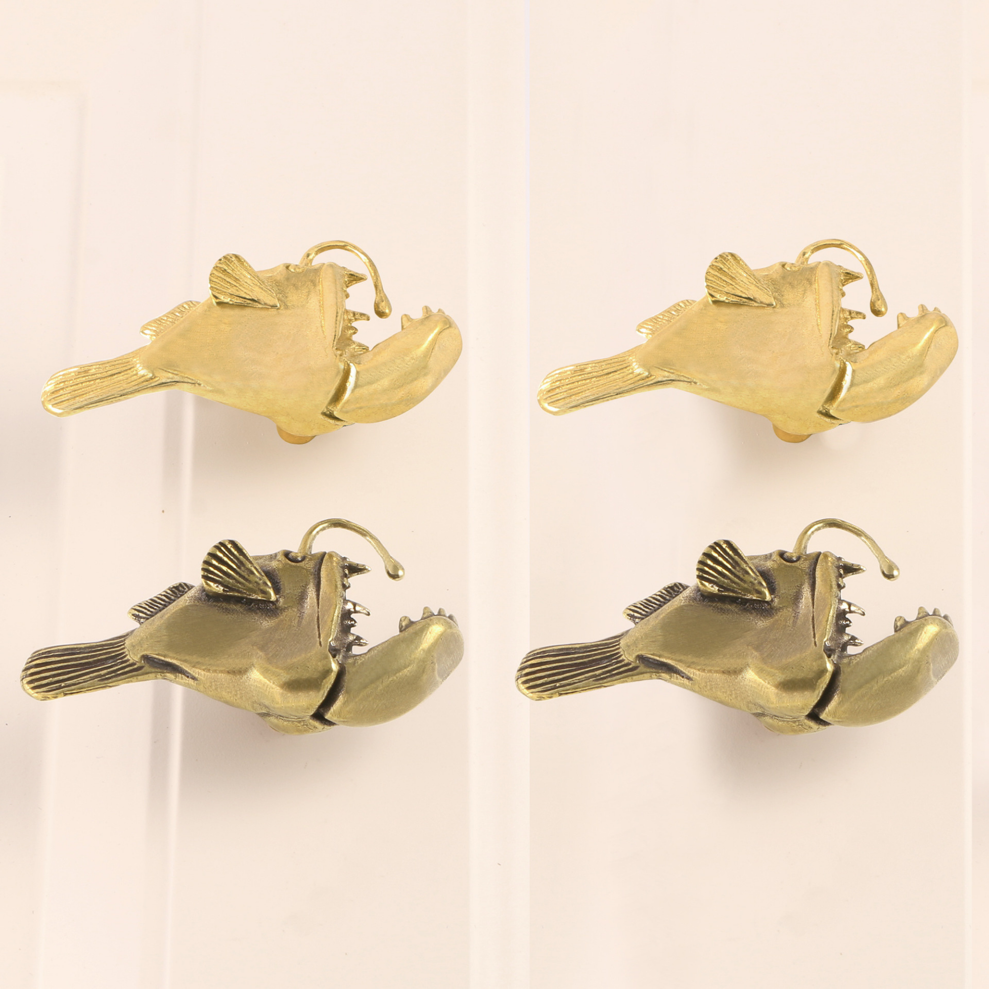 knobelle Anglerfish Brass Cabinet Knob - Ocean-Inspired Drawer Pull