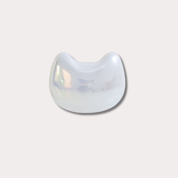 Knobelle Lumi Cat Knob – Pearl Cat Cabinet Handle, Nursery Drawer Pull, Soft Pastel Kids Room Decor