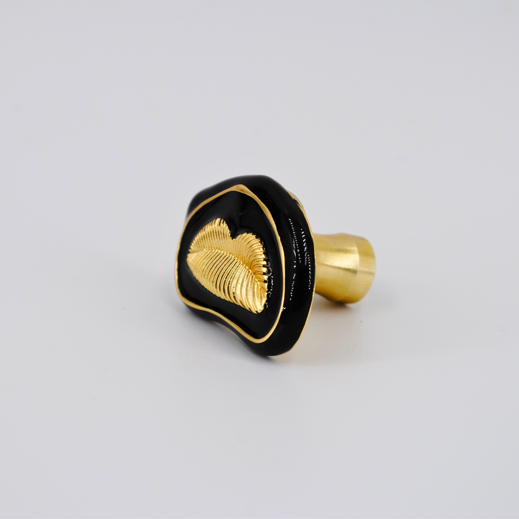 knobelle Schwarz-Goldener Harzknopf – Moderner Schrankgriff, Künstlerischer Wohnakzent