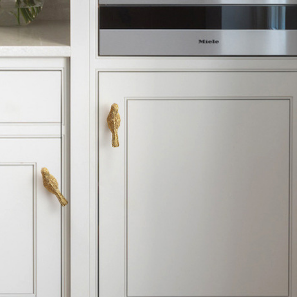 Brass Songbird Knob Set: Gold  Lark Cabinet Handles