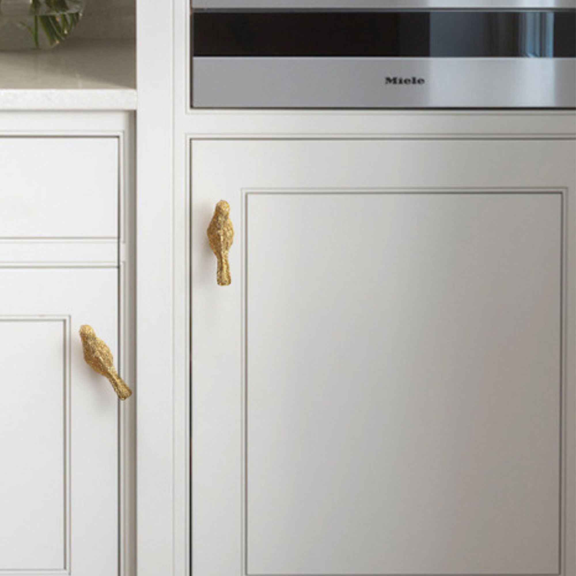 Brass Songbird Knob Set: Gold  Lark Cabinet Handles