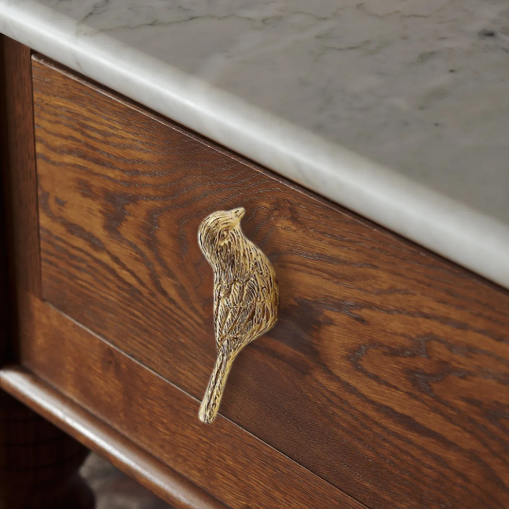 Brass Songbird Knob Set: Gold  Lark Cabinet Handles