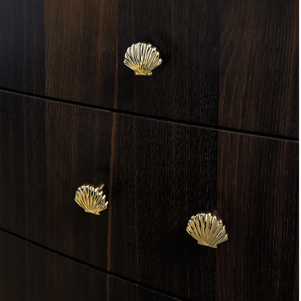 Knobelle Auréa  Marine Shell Cabinet Knob – Gold & Silver Seashell Drawer Pull | Golden Creatures Collection