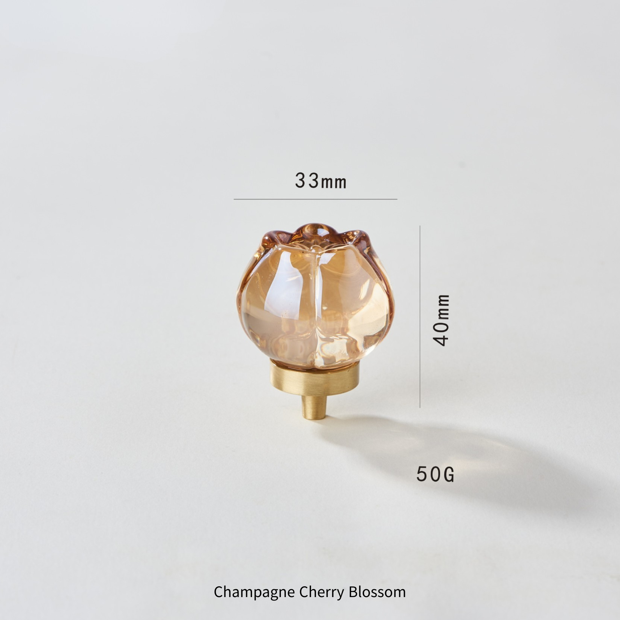 Knobelle Crystal Glass Cabinet Knob with Brass Base: Animal & Floral Drawer Pull