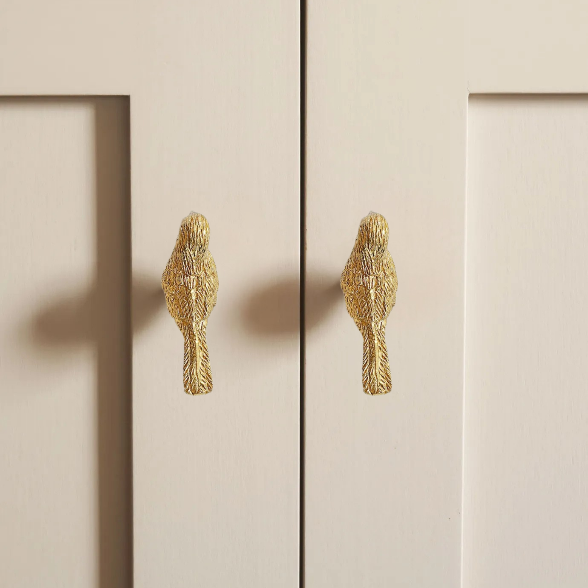 Brass Songbird Knob Set: Gold  Lark Cabinet Handles