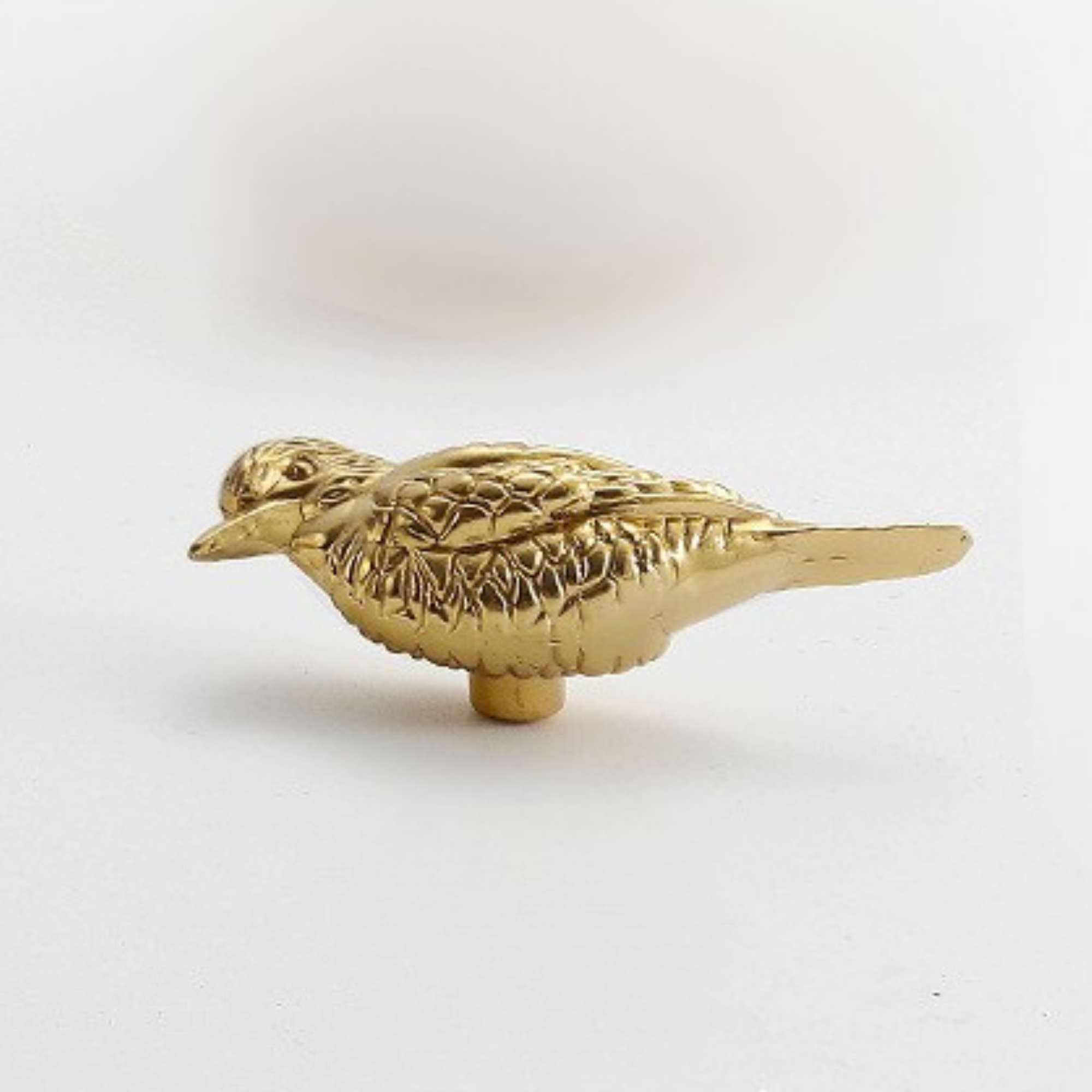 Brass Songbird Knob Set: Gold Sparrow Cabinet Handles