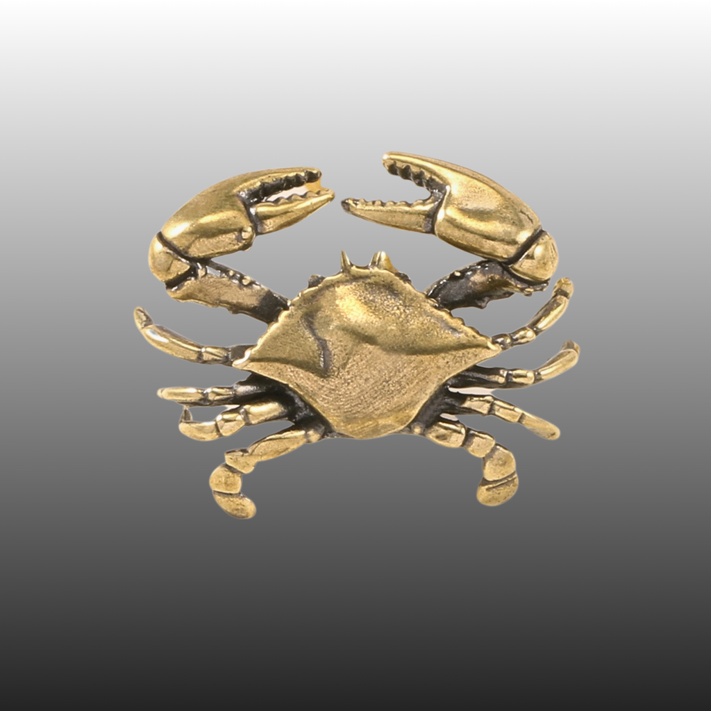 Knobelle Massiver Messing-Krebs-Möbelknauf – Vintage Coastal Schubladengriff, nautische Tierbeschläge, vom Meer inspirierter Akzent