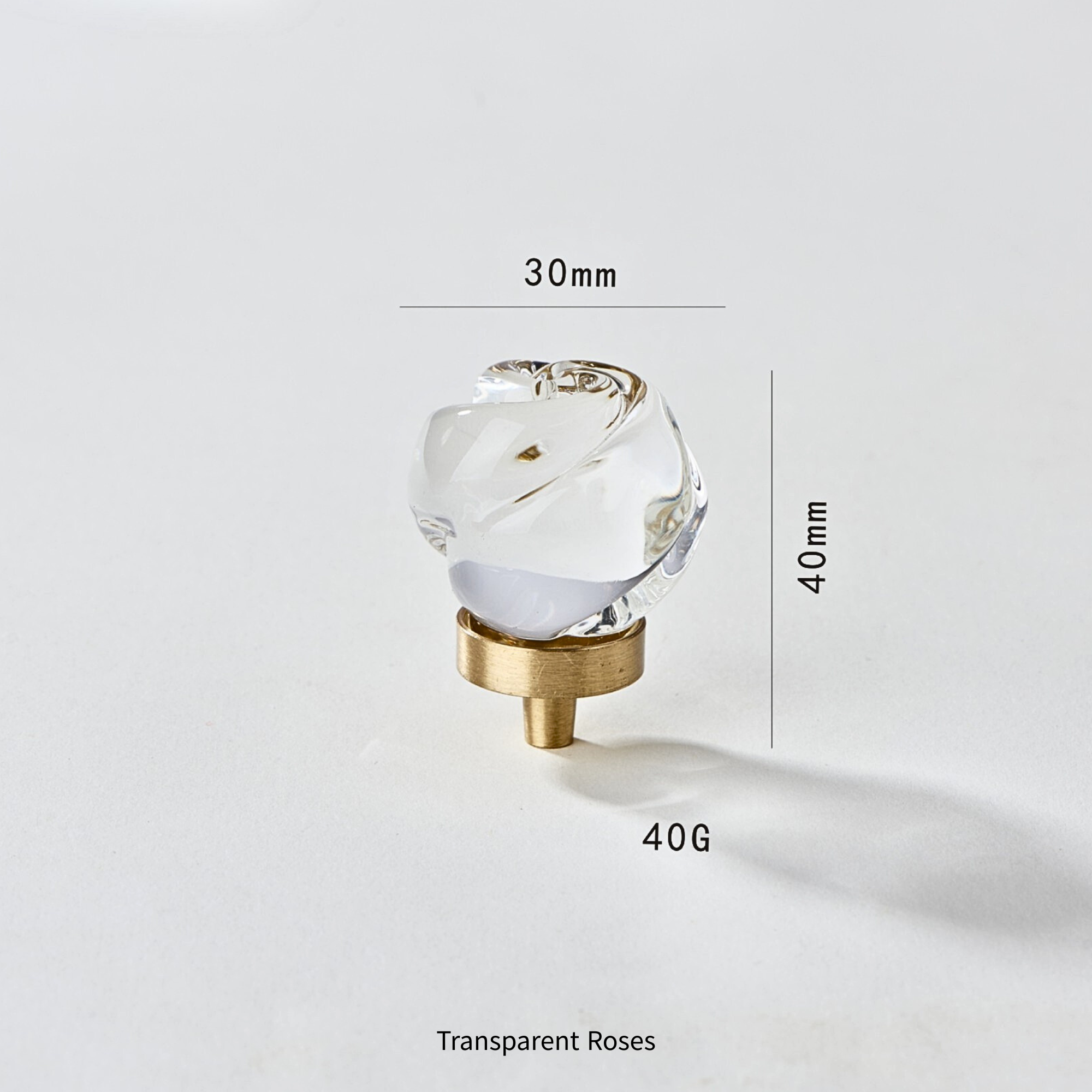 Knobelle Crystal Glass Cabinet Knob with Brass Base: Animal & Floral Drawer Pull