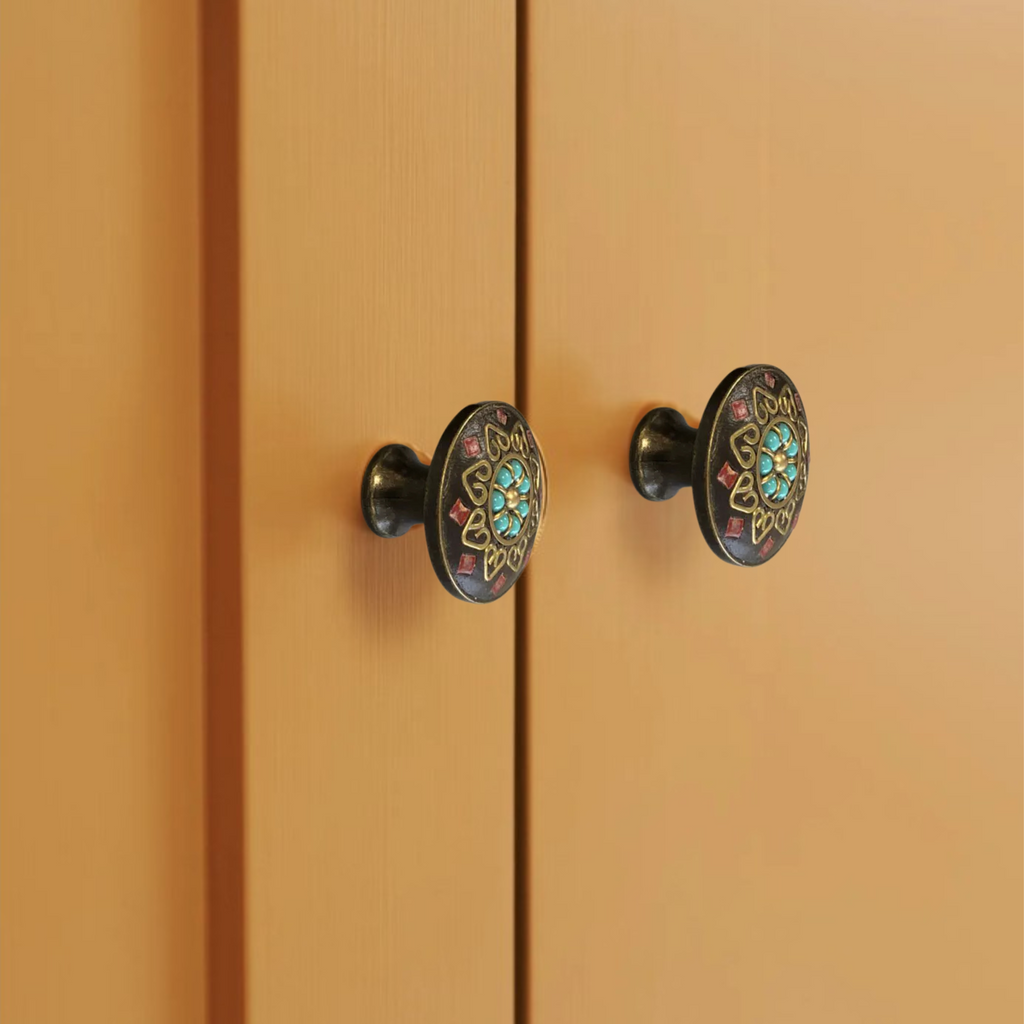 Knobelle Mosaïque Vintage Mosaikschrankknopf & Schubladengriff – Dekorativer Messingbeschlag