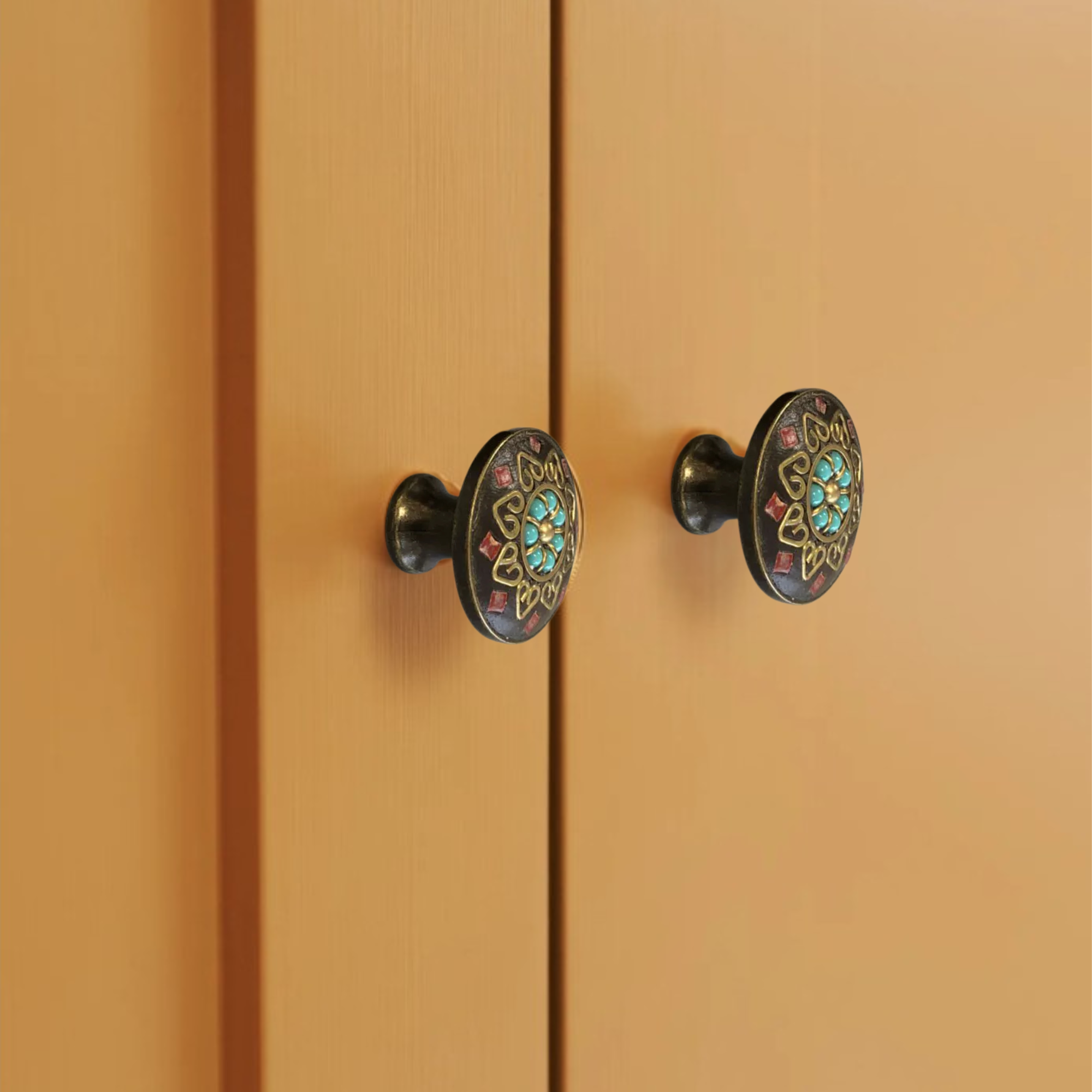 Knobelle Mosaïque Vintage Mosaikschrankknopf & Schubladengriff – Dekorativer Messingbeschlag