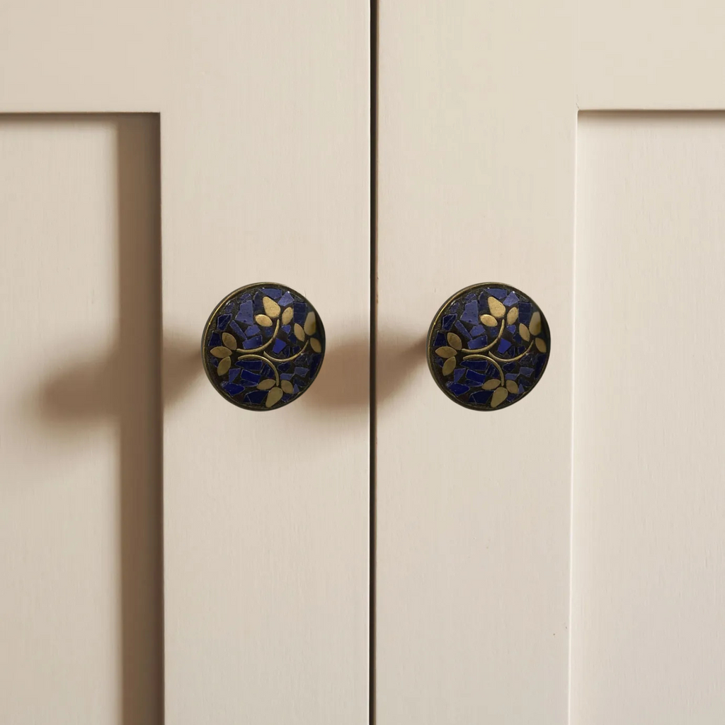 Knobelle Mosaïque Vintage Mosaikschrankknopf & Schubladengriff – Dekorativer Messingbeschlag