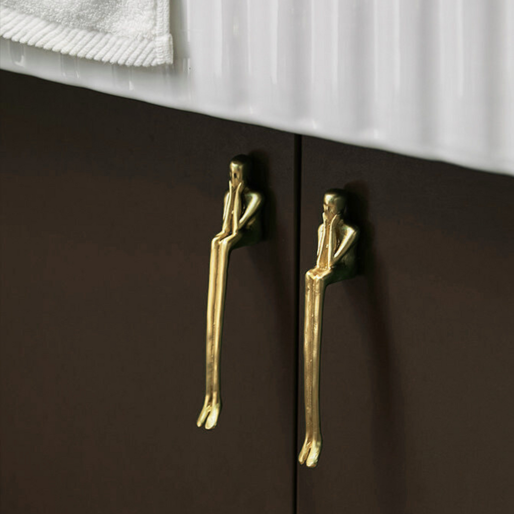 Knobelle sculptural gold-tone cabinet pull