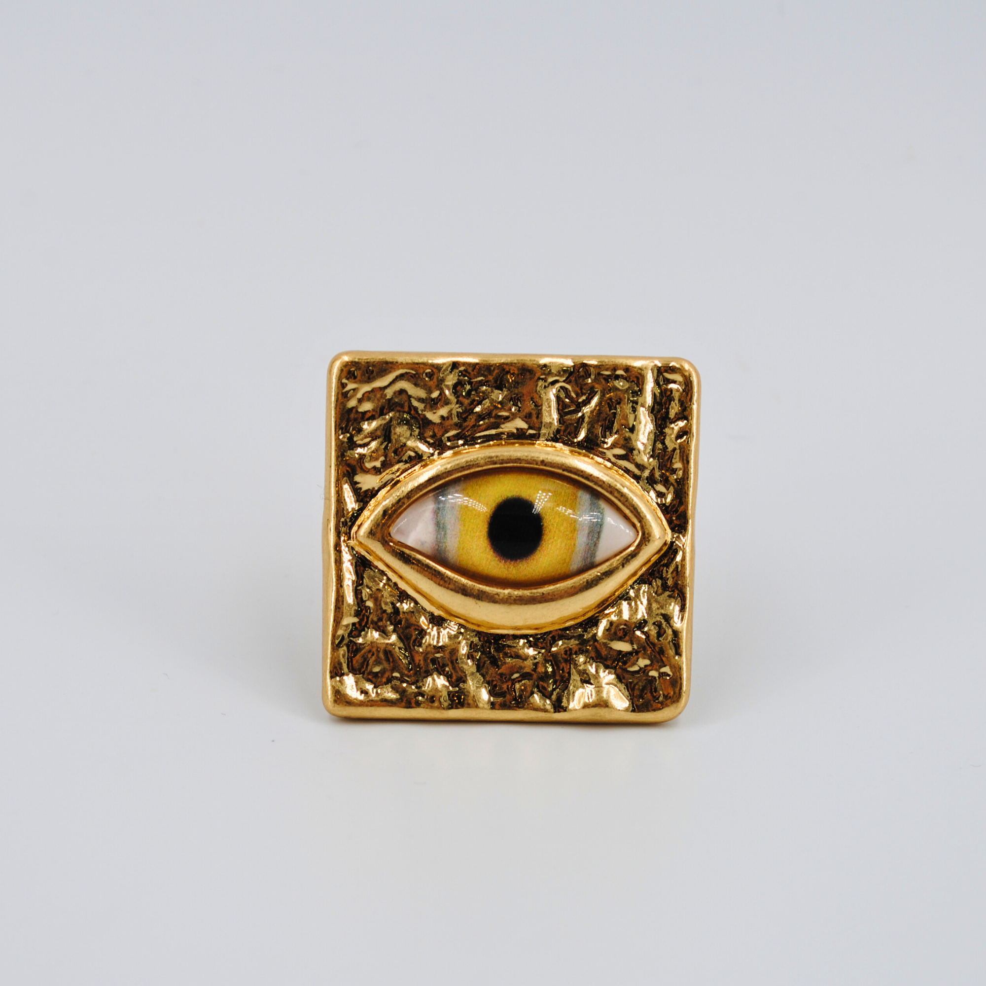 Knobelle Brass Eye Knob – Modern Drawer Pull, Textured Cabinet Handle, Artistic Home Accent