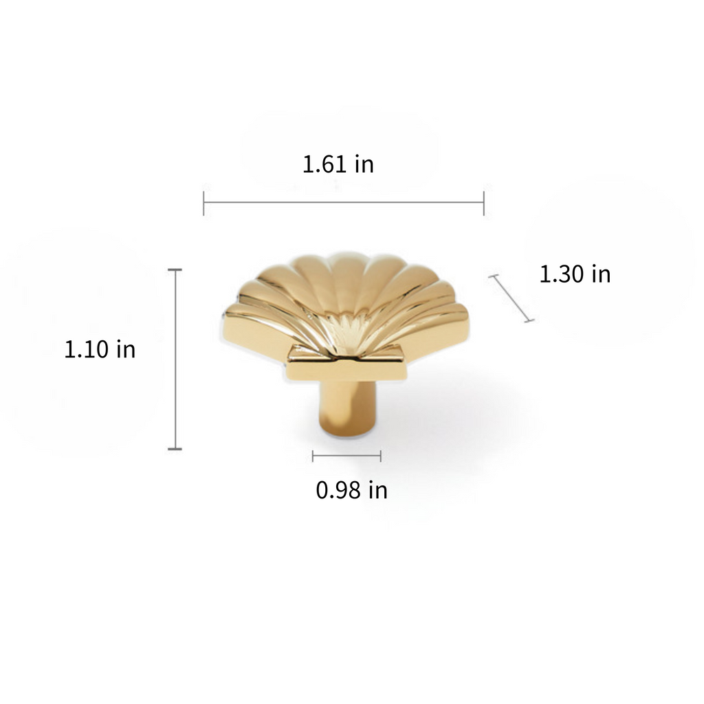 Knobelle Auréa  Marine Shell Cabinet Knob – Gold & Silver Seashell Drawer Pull | Golden Creatures Collection