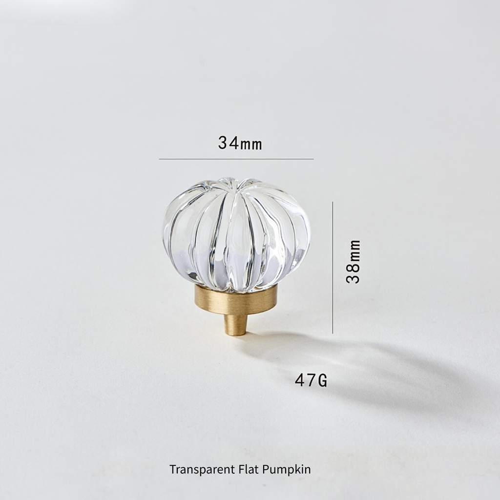 Knobelle Crystal Glass Cabinet Knob with Brass Base: Animal & Floral Drawer Pull