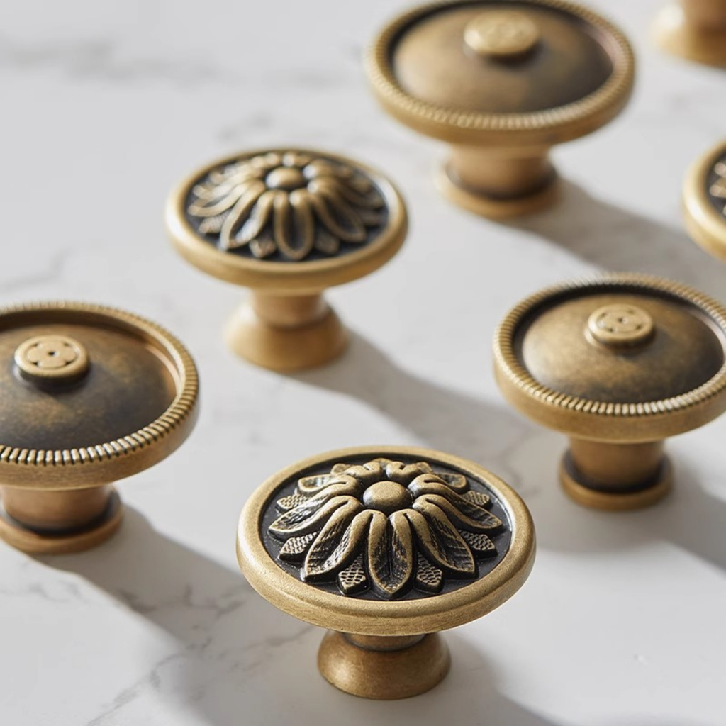 Knobelle Botanique – Antique Brass Cabinet Knobs | Vintage European Drawer Pulls for Cabinets, Dressers & Wardrobes
