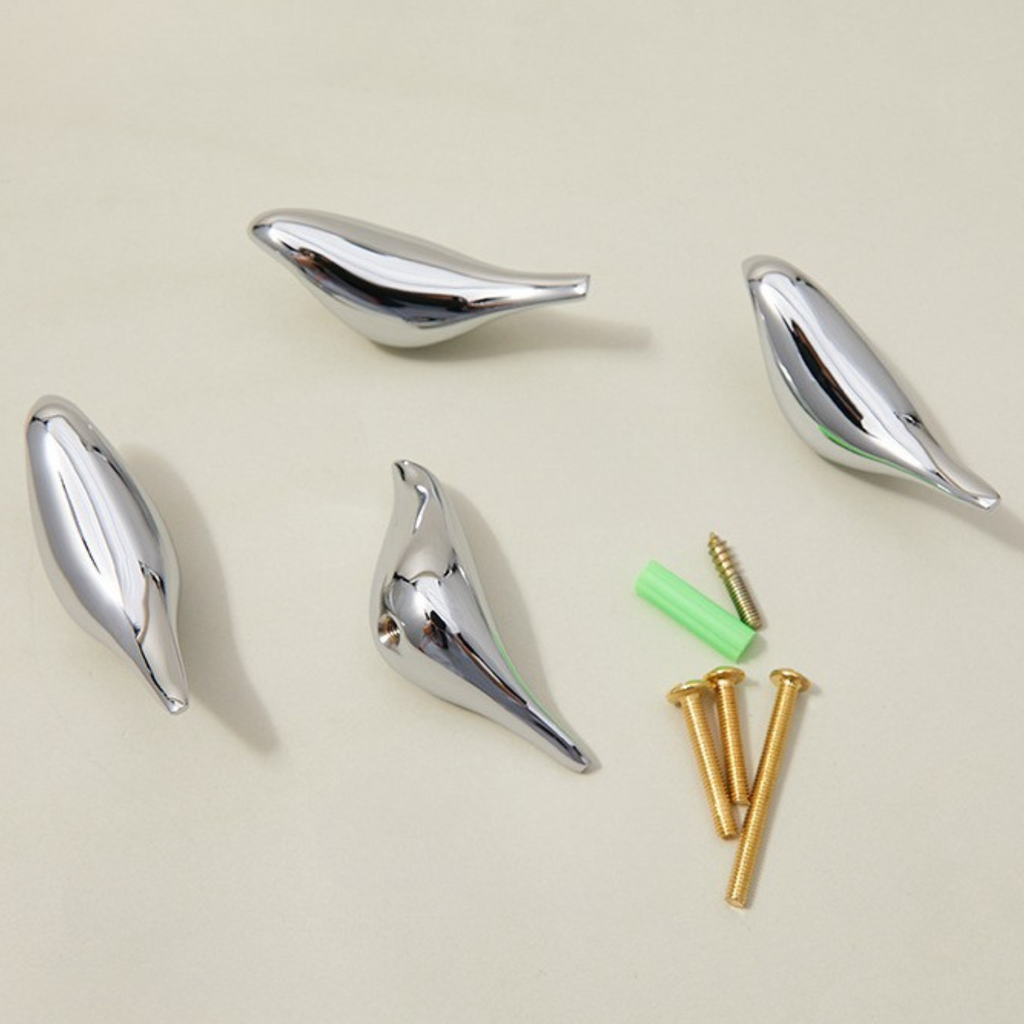 Knobelle Crysta Chrome Bird Knob – Minimalist Cabinet Pull for Kids Room & Wall Hook