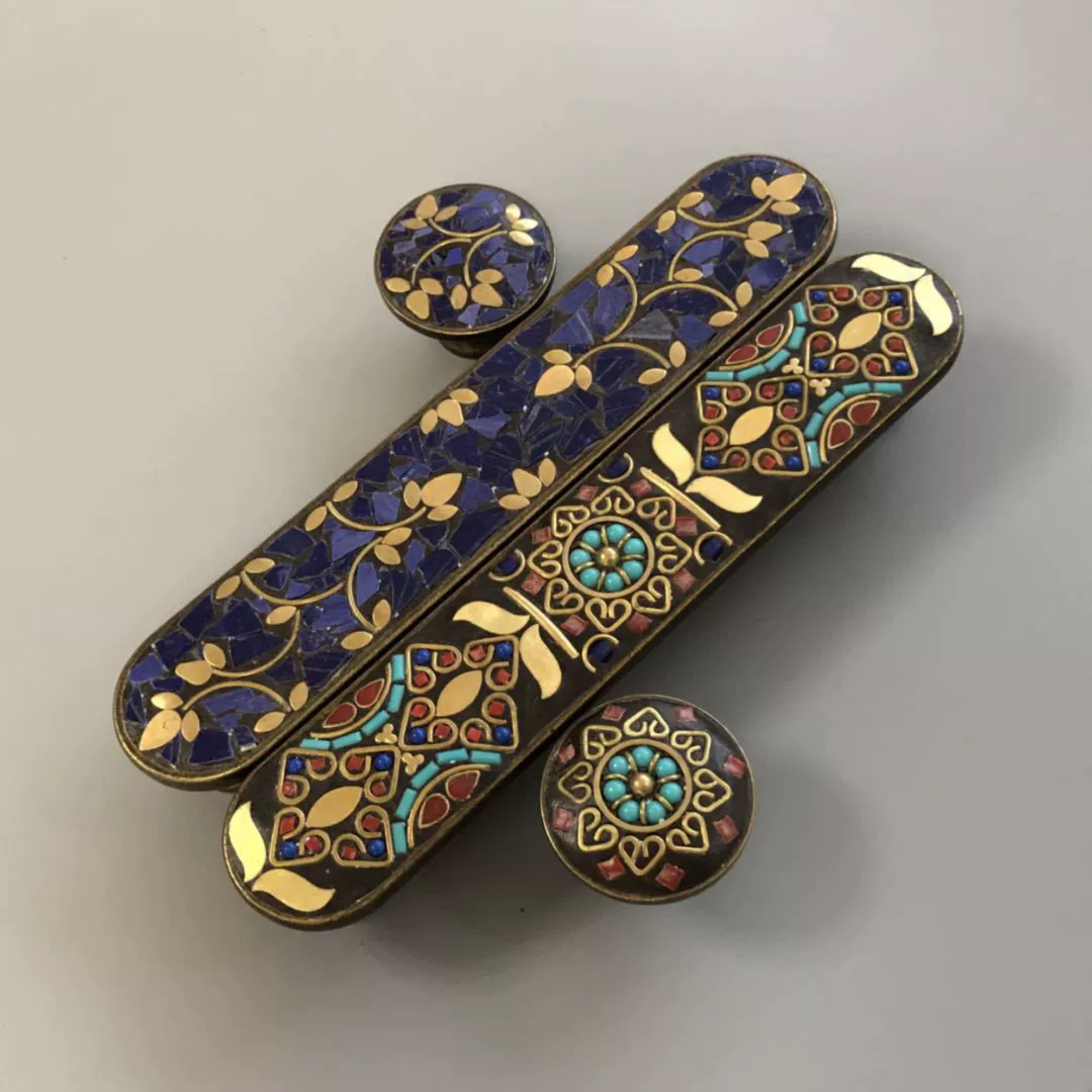 Knobelle Mosaïque Vintage Mosaikschrankknopf & Schubladengriff – Dekorativer Messingbeschlag
