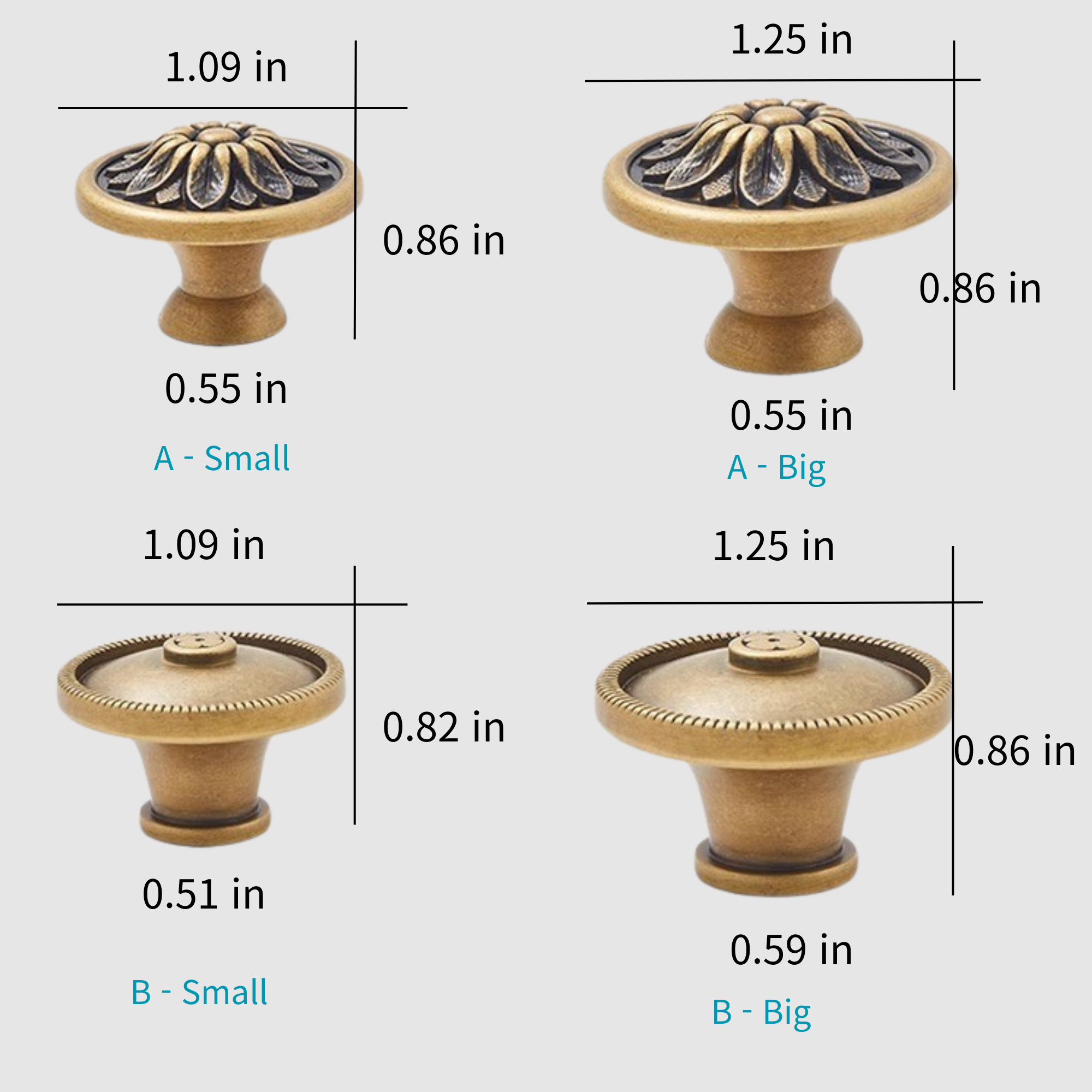 Knobelle Botanique – Antique Brass Cabinet Knobs | Vintage European Drawer Pulls for Cabinets, Dressers & Wardrobes