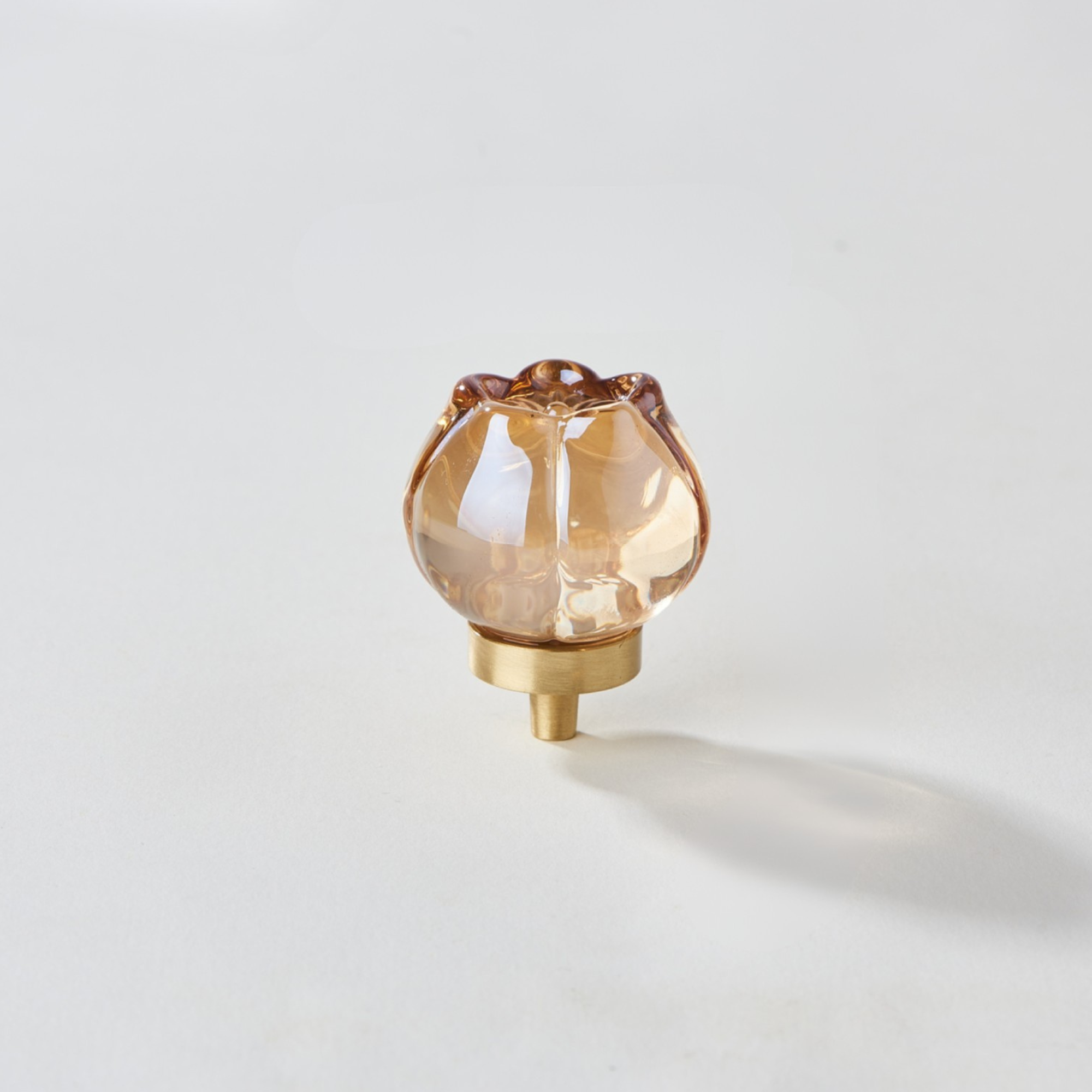 Knobelle Crystal Glass Cabinet Knob with Brass Base: Animal & Floral Drawer Pull