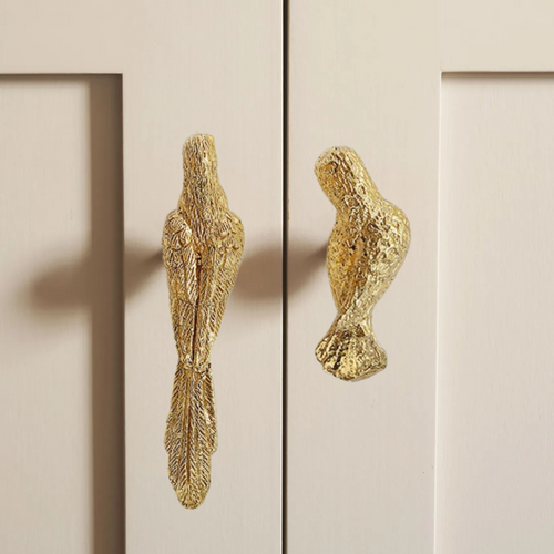 Knobelle Brass Bird Drawer Pull – Vintage Cabinet Handle, Nature Inspired Hardware, Whimsical Home Accent