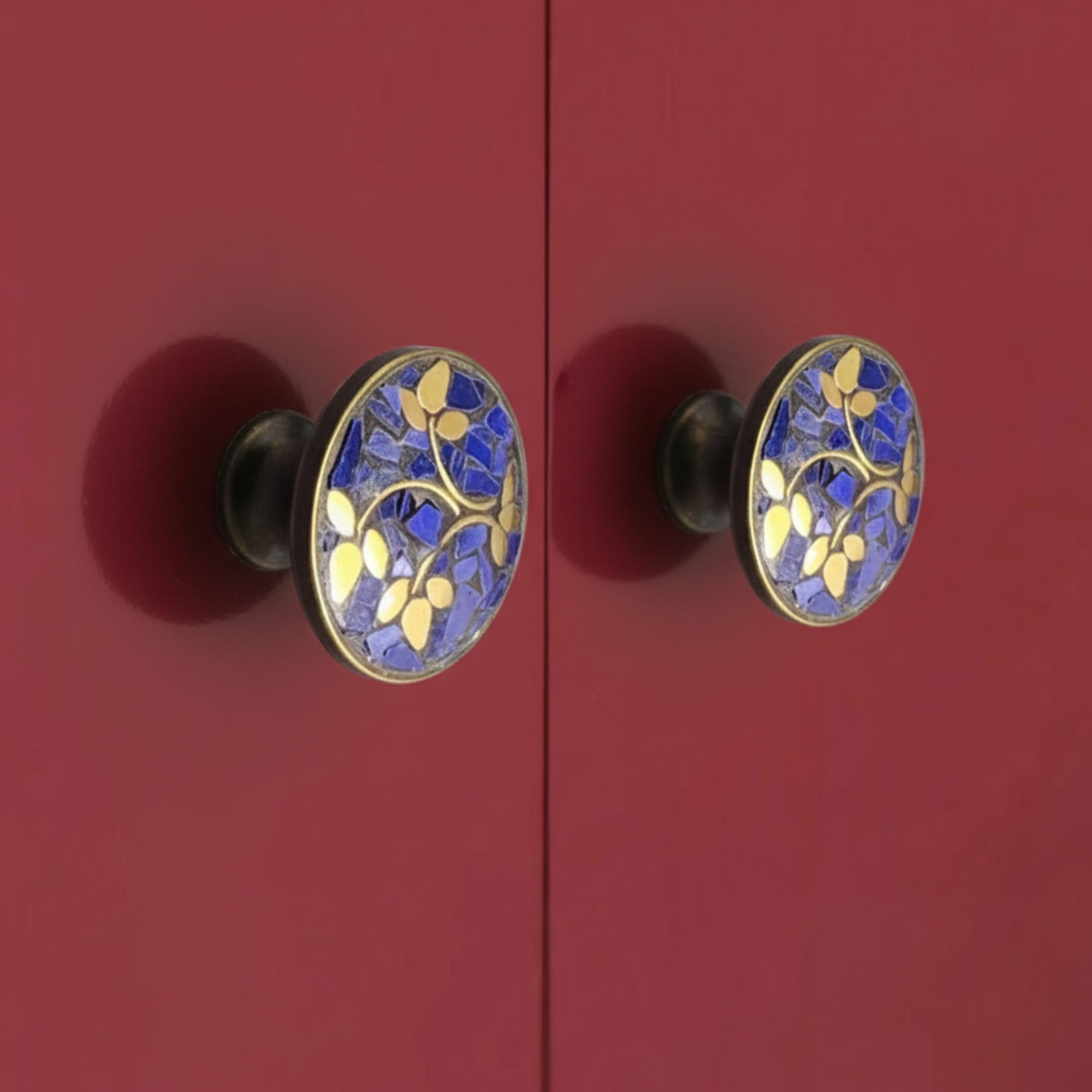 Knobelle Mosaïque Vintage Mosaic Cabinet Knob & Drawer Pull – Decorative Brass Hardware