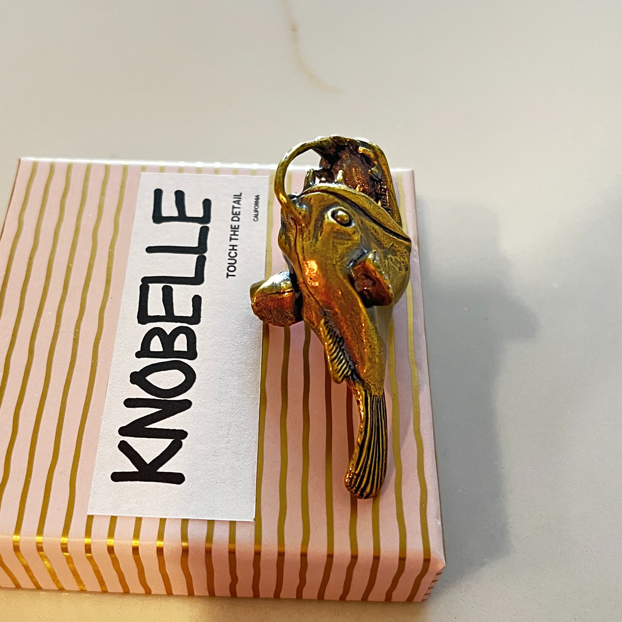 knobelle Anglerfish Brass Cabinet Knob - Ocean-Inspired Drawer Pull