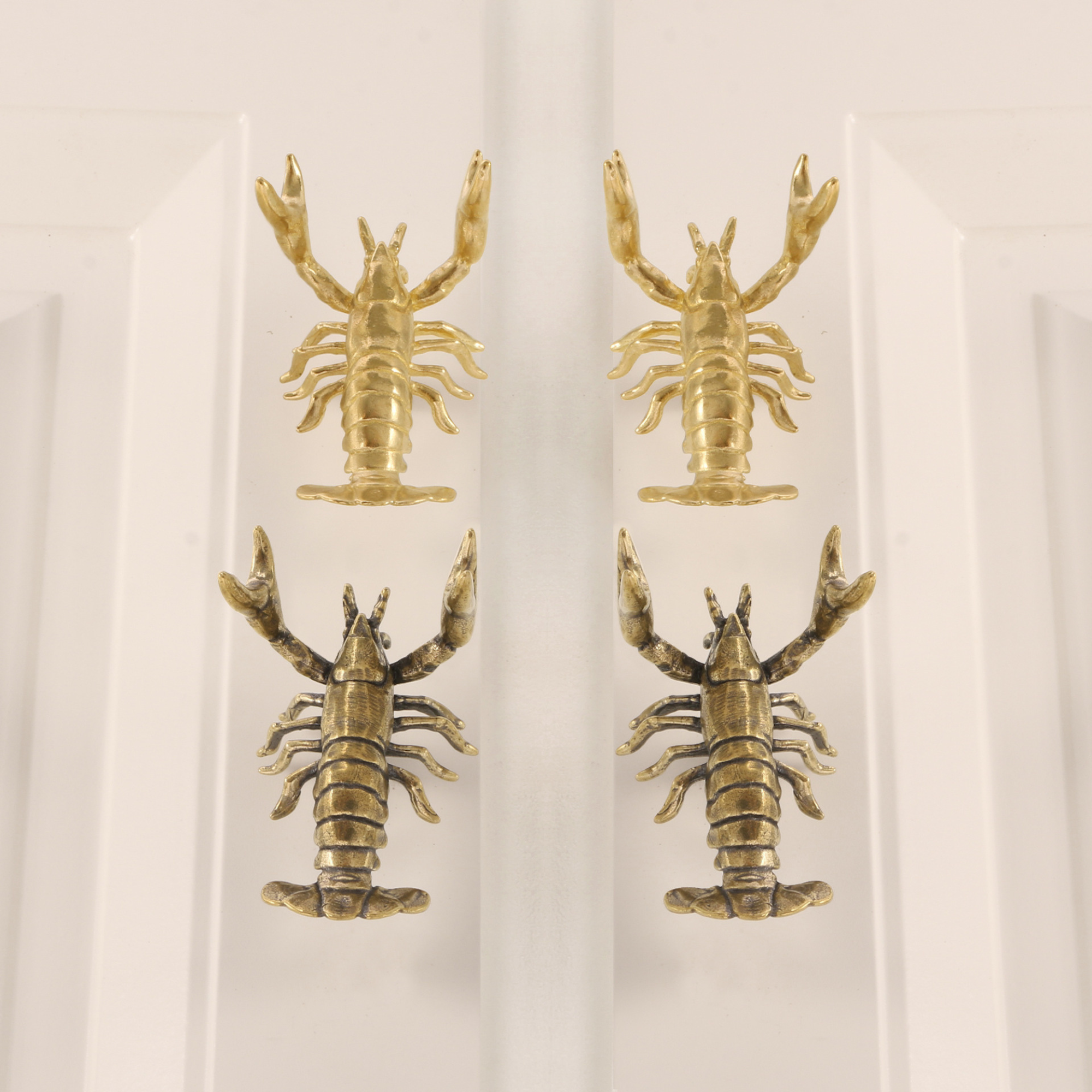 Knobelle Auréa  Marine – Brass Lobster Cabinet Knob | Nautical Drawer Pull for Coastal Decor