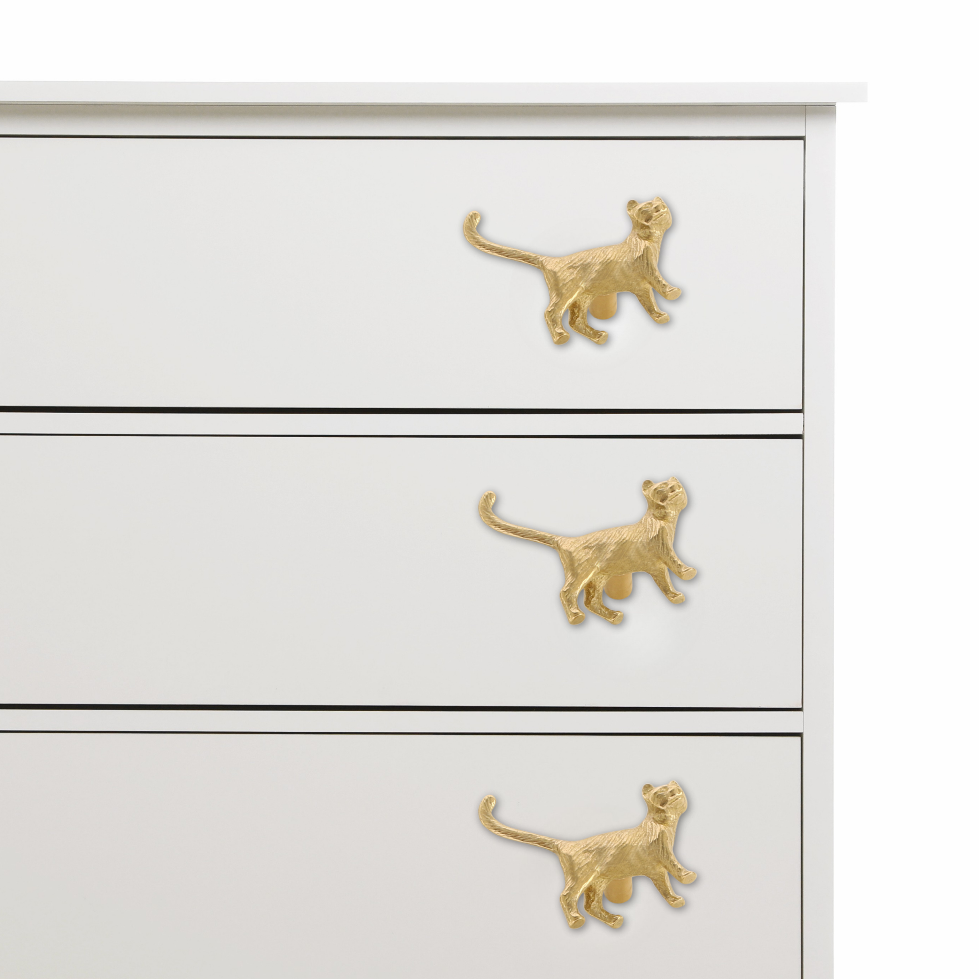 Knobelle Brass Cat Handle Hook – Vintage Animal Cabinet Knob, Decorative Wall Accent