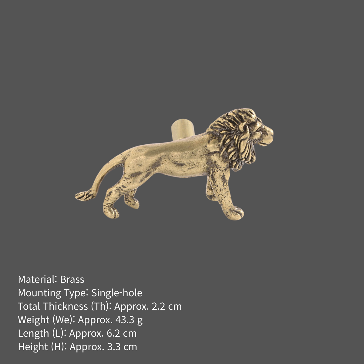 Knobelle sculpted lion cabinet knob