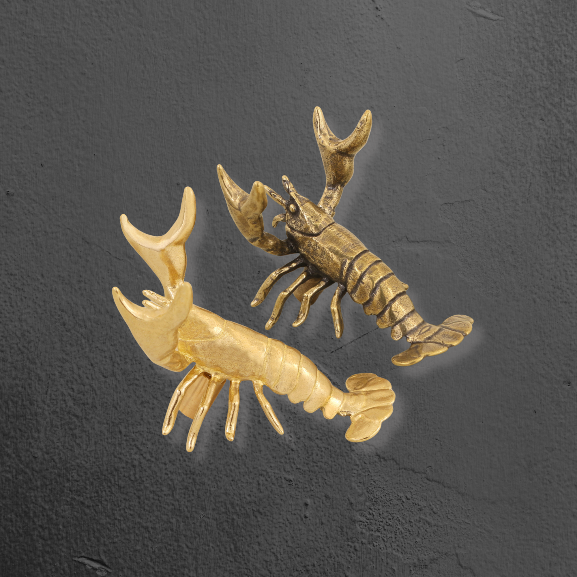 Knobelle Auréa  Marine – Brass Lobster Cabinet Knob | Nautical Drawer Pull for Coastal Decor