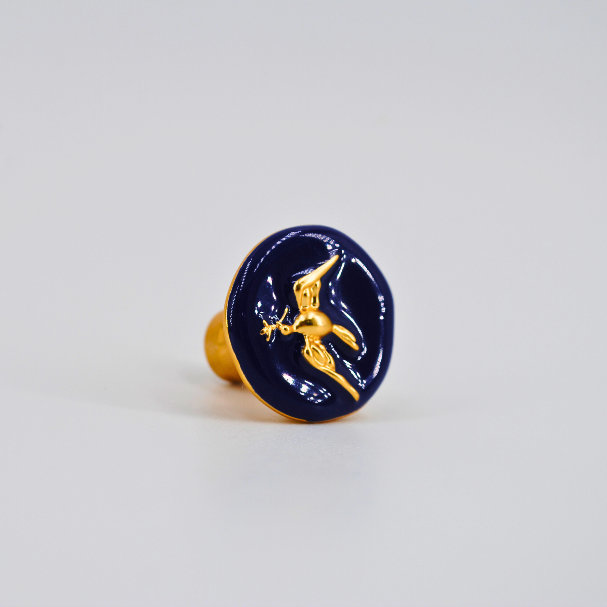 Knobelle Enamel Brass Dove Knob – Elegant Cabinet Drawer Pull, Peace Symbol Decor