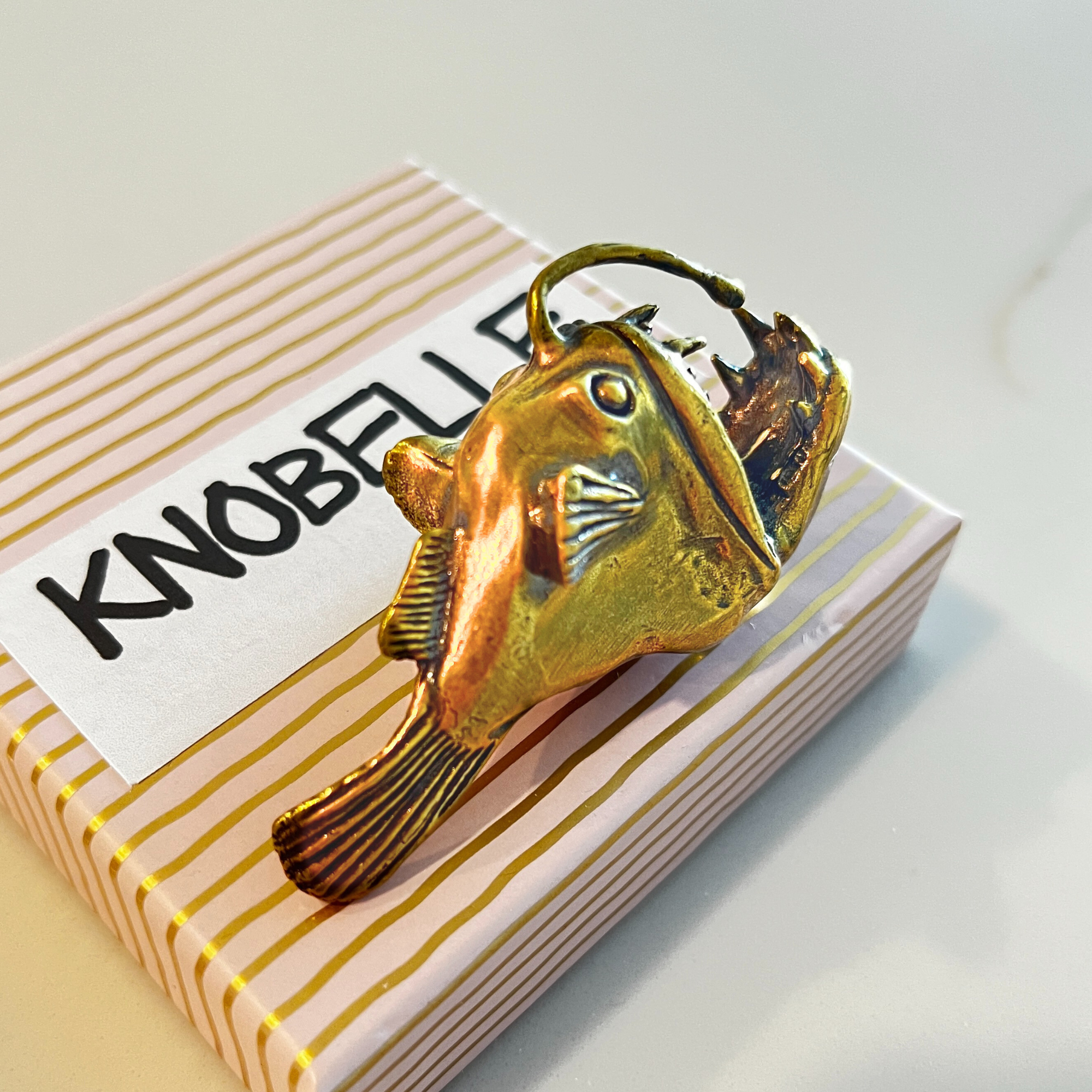 knobelle Anglerfish Brass Cabinet Knob - Ocean-Inspired Drawer Pull