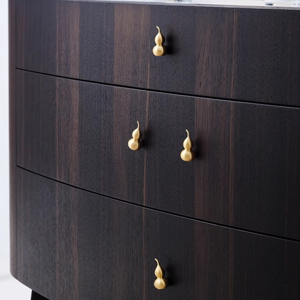 Knobelle Massiver Messing-Flaschenzug-Schrankknauf – Moderner Luxus-Schubladengriff, skulpturaler goldener Kommodengriff, minimalistischer Akzent für das Kinderzimmer
