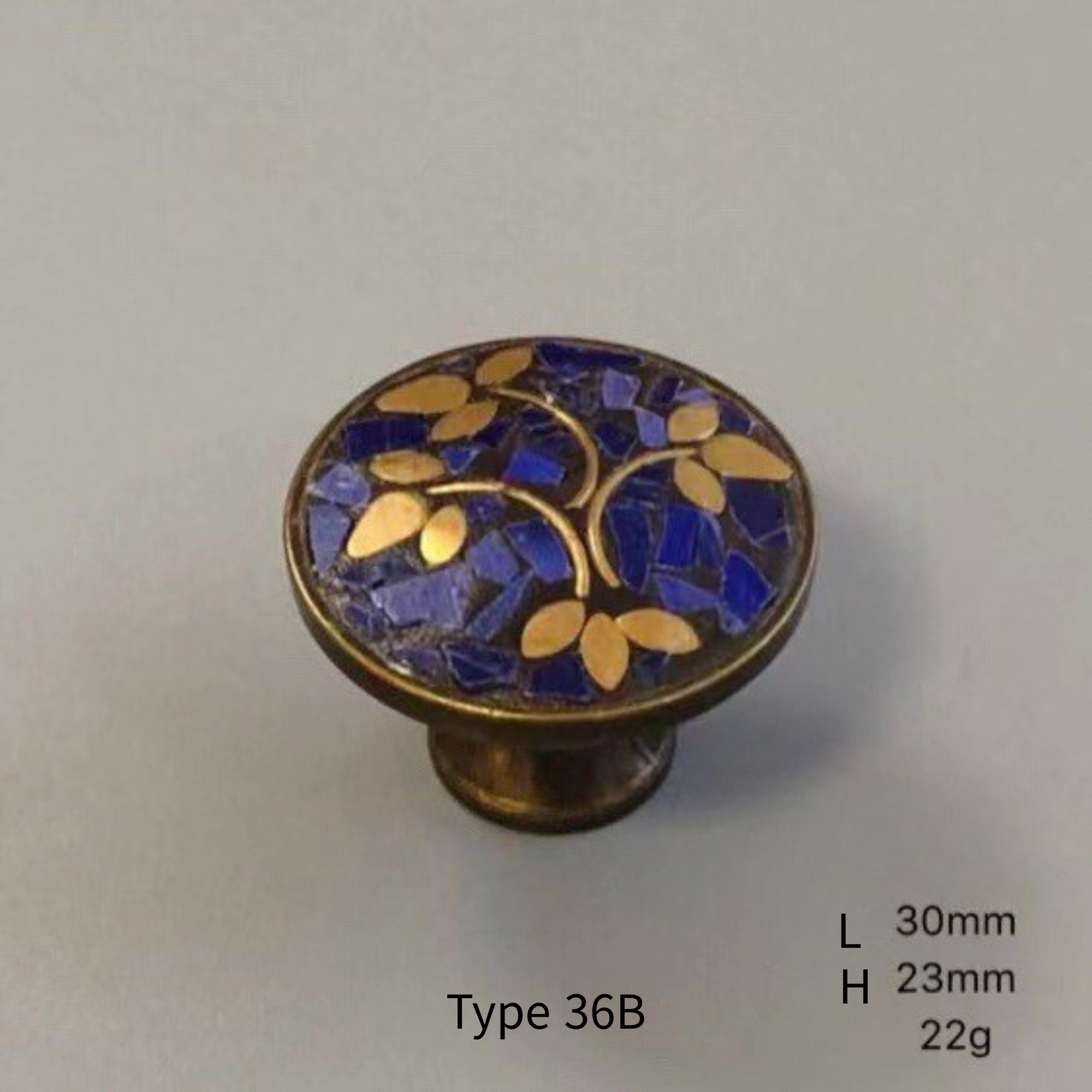 Knobelle Mosaïque Vintage Mosaikschrankknopf & Schubladengriff – Dekorativer Messingbeschlag