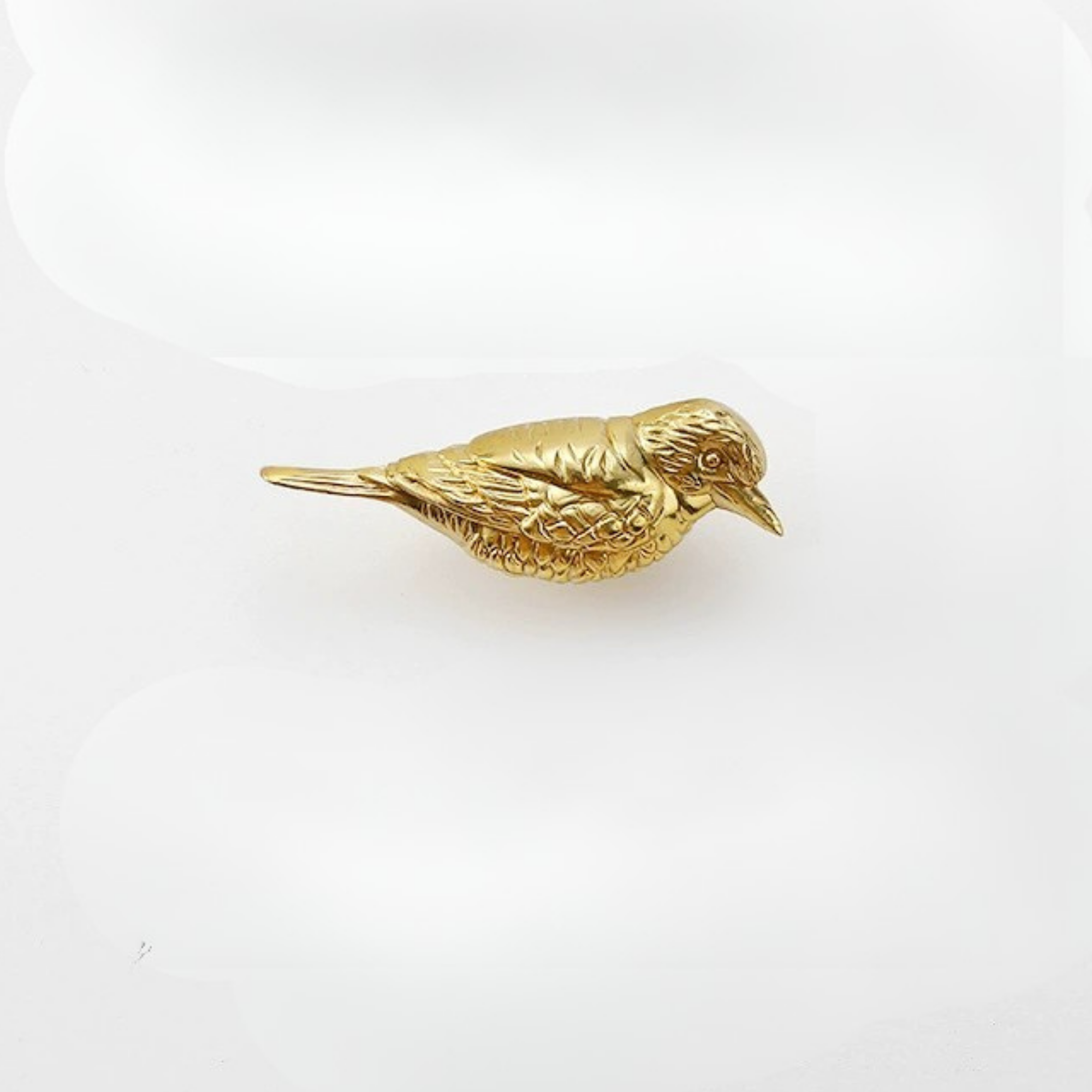 Brass Songbird Knob Set: Gold Sparrow Cabinet Handles