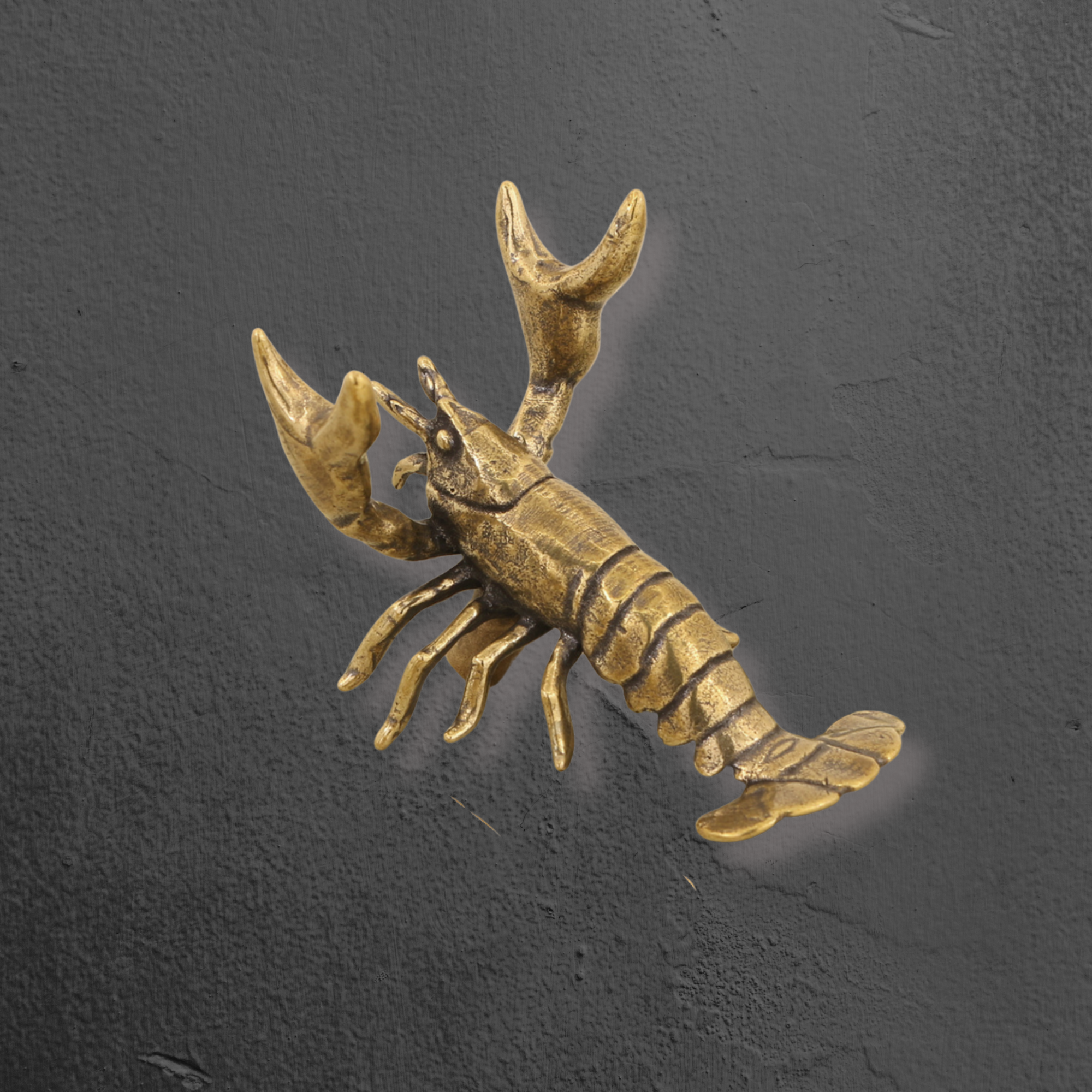 Knobelle Auréa  Marine – Brass Lobster Cabinet Knob | Nautical Drawer Pull for Coastal Decor