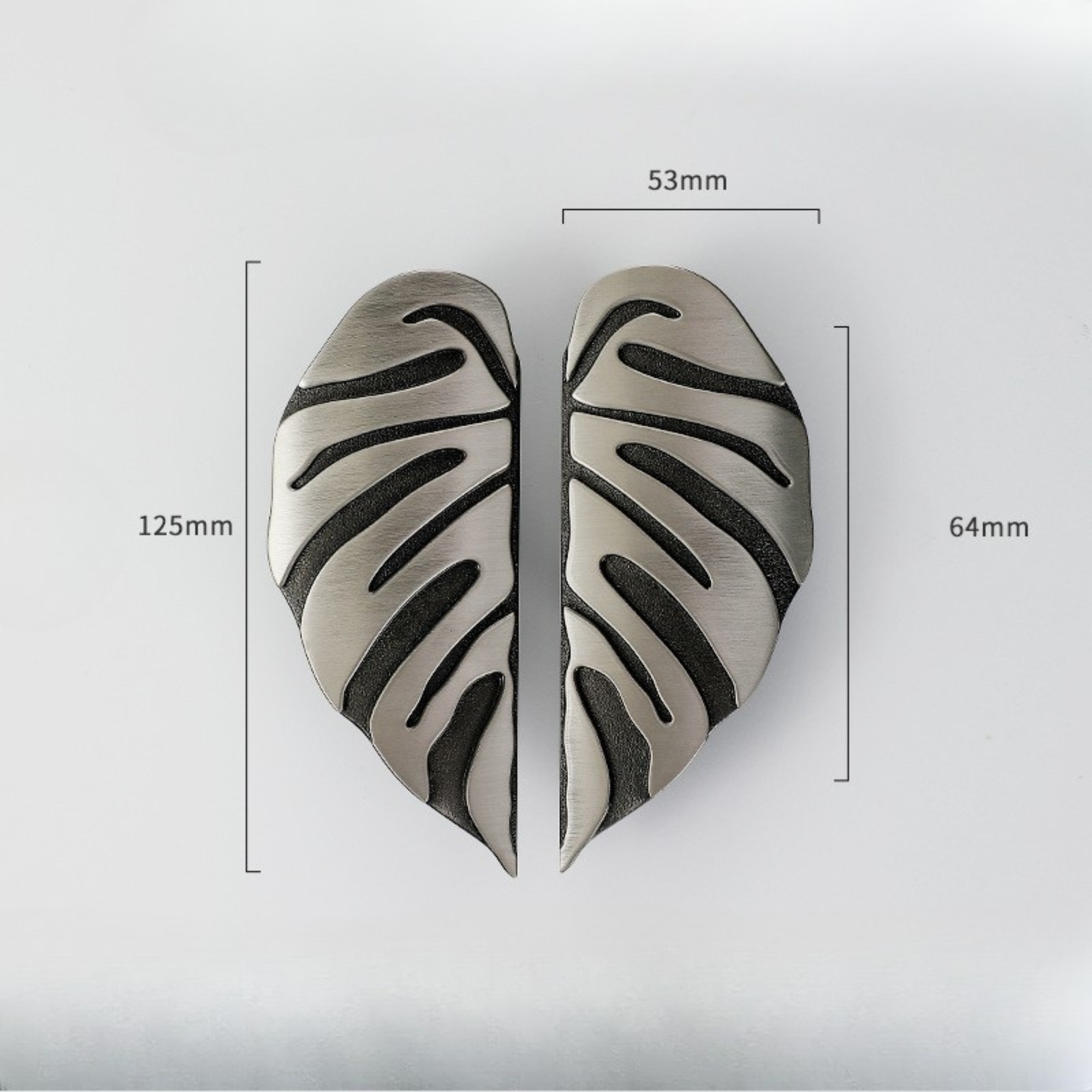 Knobelle Brass Leaf Cabinet Knob (Set of 2) – Monstera Drawer Pull Pair, Decorative Furniture Handle, Botanical Home Accent