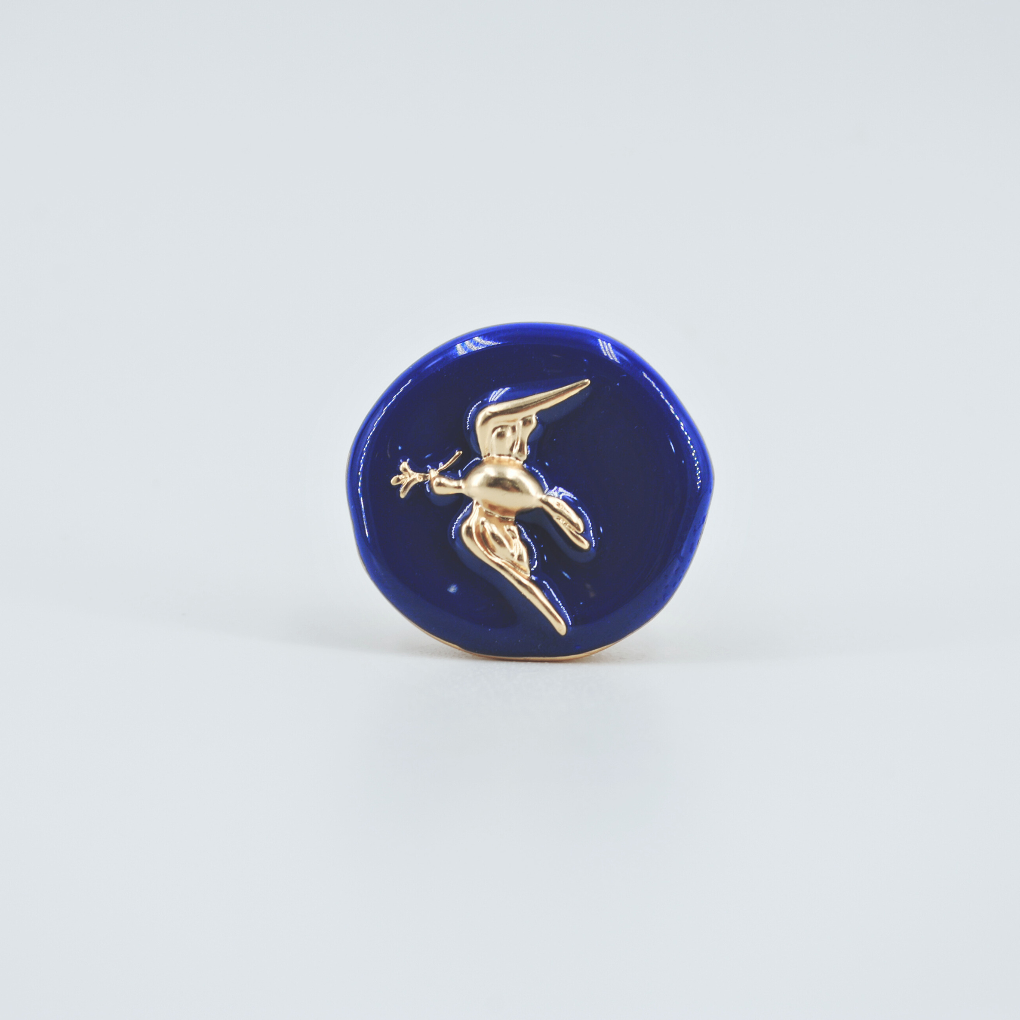 Knobelle Enamel Brass Dove Knob – Elegant Cabinet Drawer Pull, Peace Symbol Decor