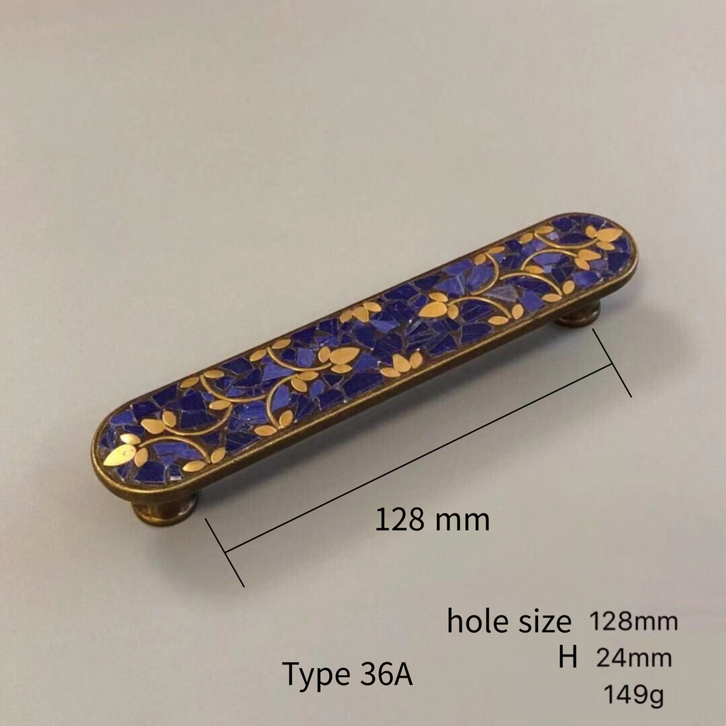 Knobelle Mosaïque Vintage Mosaikschrankknopf & Schubladengriff – Dekorativer Messingbeschlag