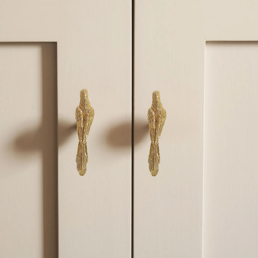 Knobelle Messing-Vogel-Schubladengriff – Vintage-Schrankgriff, von der Natur inspirierte Hardware, skurriler Wohnakzent