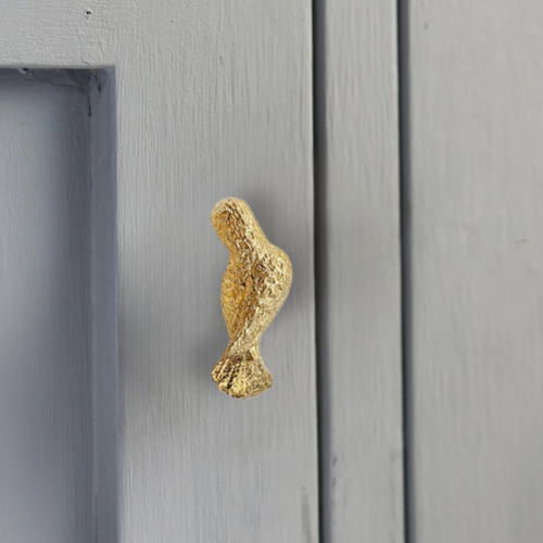 Knobelle Brass Bird Knob – Vintage Cabinet Knob, Nature Inspired Drawer Pull, Whimsical Gold Accent