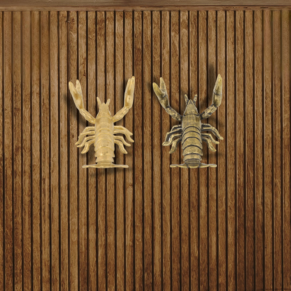 Knobelle Auréa  Marine – Brass Lobster Cabinet Knob | Nautical Drawer Pull for Coastal Decor