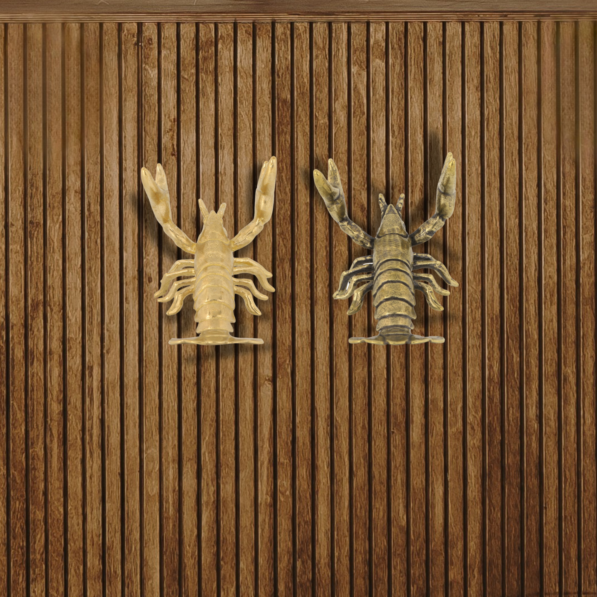 Knobelle Auréa  Marine – Brass Lobster Cabinet Knob | Nautical Drawer Pull for Coastal Decor