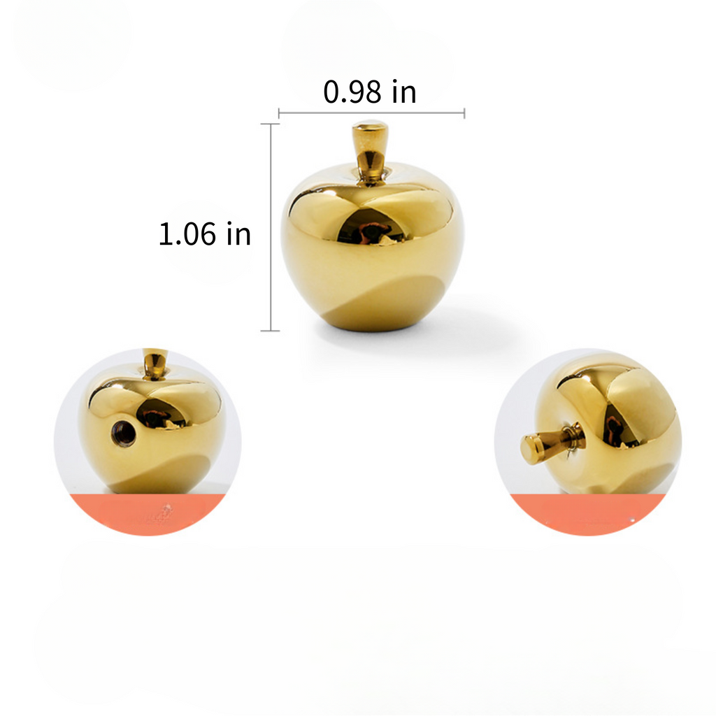 Knobelle Massiver Messing Apfel-Knauf – Gold- oder Silber-Schrankbeschläge, Obstschubladengriff, Botanischer Akzent