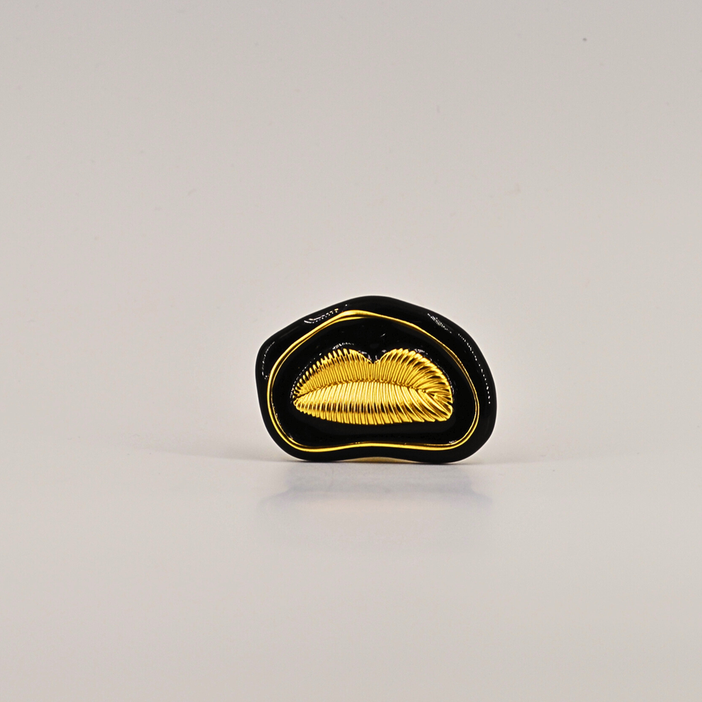 knobelle Schwarz-Goldener Harzknopf – Moderner Schrankgriff, Künstlerischer Wohnakzent