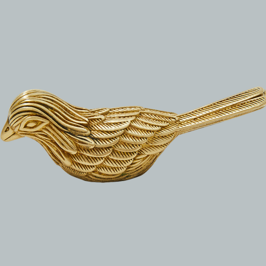 Knobelle Massiver Messing-Vogel-Schrankknauf – Vintage Gold Schubladengriff, Skulpturierte Tierbeschläge, Verspielter Wohnakzent