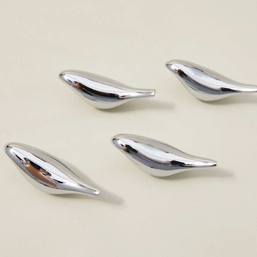 Knobelle Crysta Chrome Bird Knob – Minimalist Cabinet Pull for Kids Room & Wall Hook
